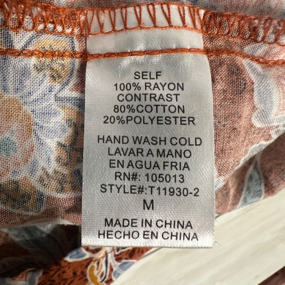 Savanna Jane Womens Tunic Top Size M Boho Floral Embroidered Babydoll Hippie - Picture 3 of 10